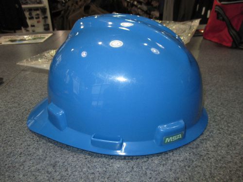 Msa v-gard slotted cap, blue w/ fas-trac suspension, standard (6 1/2 - 8) for sale