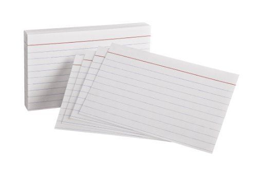 Oxford Heavy Weight Index Cards, 3&#034; x 5&#034;, Ruled, White, 100/Pack 63500