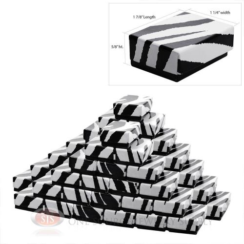 50 Zebra Print Cotton Filled Gift Boxes 1 7/8&#034; x 1 1/4&#034; Jewelry Charm Chain Box