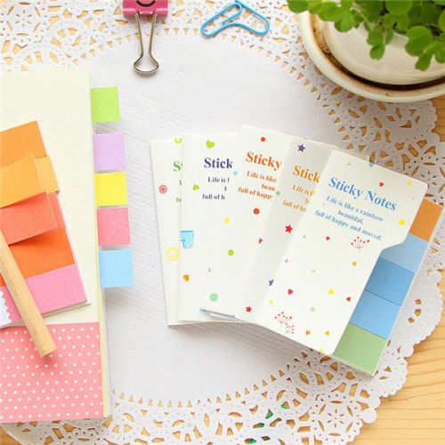 New Rainbow Color Memo Pads Mini Sticky Notes Post-it Note Random