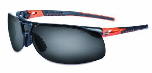 Harley-davidson hd1101 safety glasses with black/orange frame and tsr gray tint for sale
