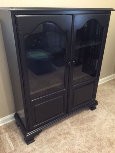 Bookcase, Glass front doors,solid wood, please read details