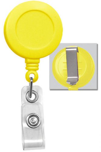 100 id holders badge reels - 16 colors solid yellow belt clip for sale