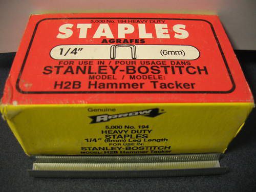 Arrow staple 194 1/4&#034; 6mm leg length stanley bostitch for sale