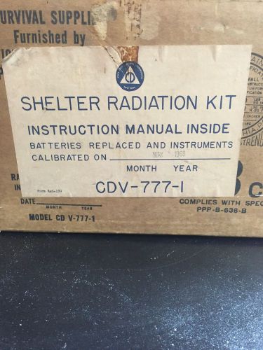 Cold war civil defense cd v-777-1 shelter radiation detection kit complete for sale