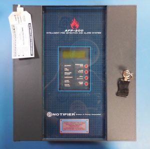 Notifier afp-200 fire alarm control panel with keys for sale