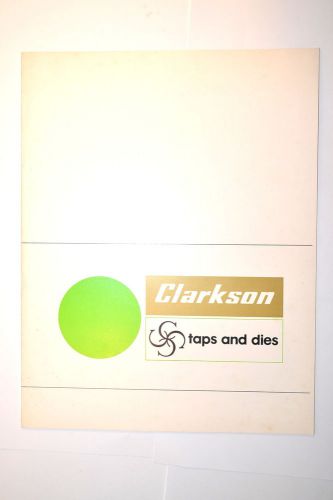 Clarkson taps &amp; dies catalog #rr995 machine screw hand nut pipe split machinist for sale