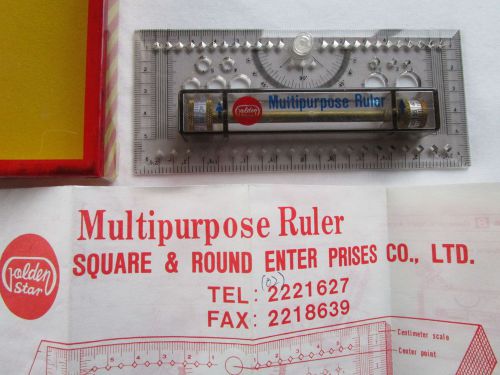 VINTAGE MULTI PURPOSE RULER, PARALLEL LINES, CIRCLES, ANGLES &amp; MORE