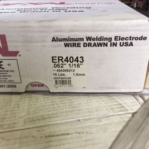 MAXAL ALUMINUM WELDING ELECTRODE WIRE ER 4043 .062&#034; 1/16&#034; 16LBS SPOOL MIG WIRE