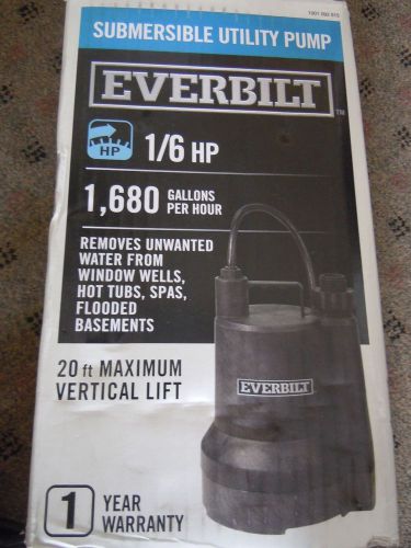 Everbilt submersable utility pump 1/6 hp 1680 gph for sale