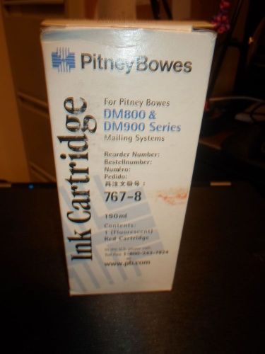NEW GENUINE PITNEY BOWES RED INK CARTRIDGE 767-8 for DM800 DM900