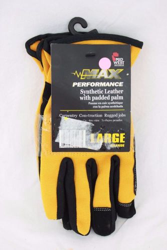MAX Performance Synthetic Leather Mens Glove Large Yellow