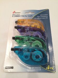 SKILCRAFT Single Line Correction Tape - 4 Pack - White - 7510015048940