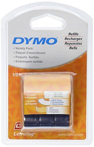 DYMO LetraTag Labeling Tape for LetraTag Label Makers, Black print on White and
