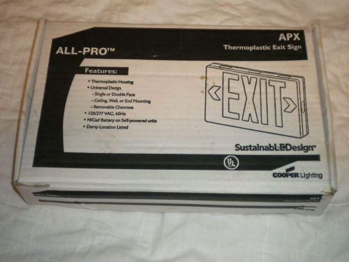 Cooper Lighting All-Pro Thermoplastic Exit Sign - Self Powered - Led - APX7R