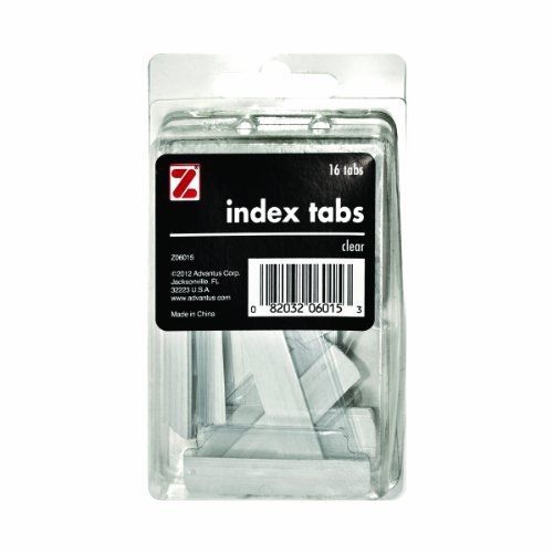 Advantus ADVANTUS Self Adhesive Index Tabs with Inserts, 16 Tabs, Clear (Z06015)