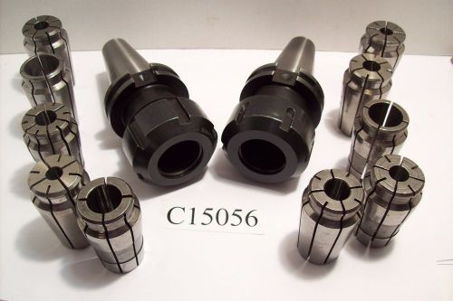 Made in usa cat40 12 pc set, 2 cat 40 &amp; ten(10) 1&#034; series acura collets  c15056 for sale
