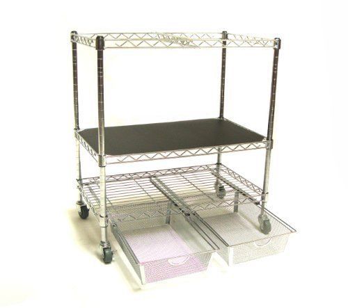 New Heavy Duty Office Utility File Cart Chrome Overall Dimension