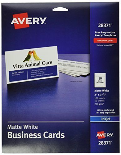 Avery Ink-Jet Printer White Business Cards New
