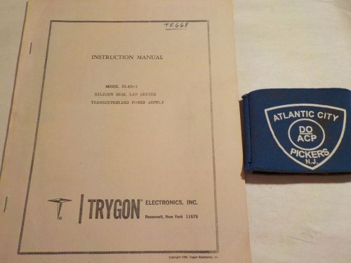 TRYGON DL40-1 SILICON DUAL LAB SERIES INSTRUCTION MANUAL