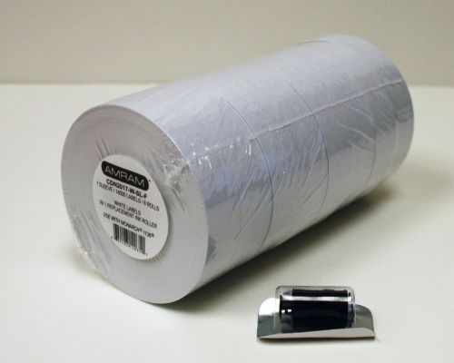 Amram 20x17 white pricing/marking labels 1 sleeve of 8 rolls/14000 labels. in... for sale