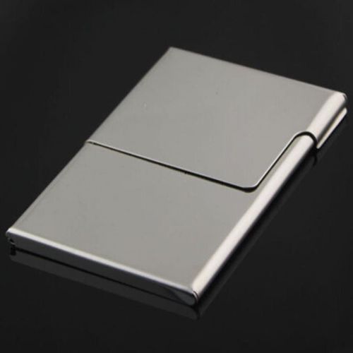 Stainless Steel Business Name Credit ID Card Holder Box Metal Box Case bc