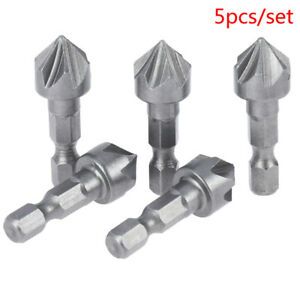 90° Countersink Drill Chamfer Bit 1/4&#034; Hex Carpentry Angle Point Bevel C LTJY
