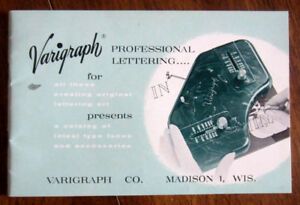 Vintage Catalog of VARIGRAPH Lettering Instruments  - 1958