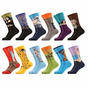 Wecibor Colorful Men&#039;s Dress Casual Cotton Funny Novelty Combed Socks Crew Cool