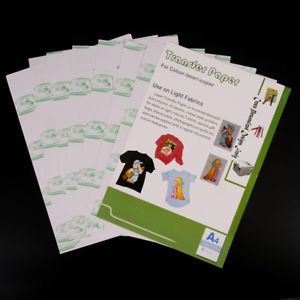 10 sheets A4 iron on transfer paper for inkjet heat print for light colo RhmWIfi