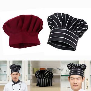 2pcs Chef Hat Adult Elastic Catering Baker Kitchen Adjustable Hat