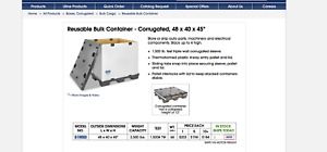U Line Reusable Bulk Container -  Corrugated, 48 x 40 x 45&#034; ULINE - PICK UP
