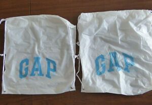 2 GAP Plastic Drawstring Shopping Bags