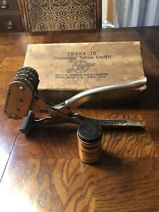 VINTAGE Franklin Rotary Tattoo Outfit for Cattle Livestock Original Box And Ink