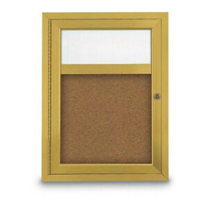 UNITED VISUAL PRODUCTS UV329-GOLD-FORBO Corkboard,Header,Gold,Forbo,1 Dr,18x24&#034;