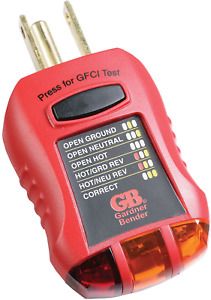 Gardner Bender GFI-3501 Ground Fault Receptacle Tester &amp; Circuit Analyzer, AC, /