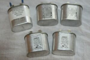 Lot of 5 Oval Run Capacitors, old Stock, 5 and 4 uf, used in Ampex 351