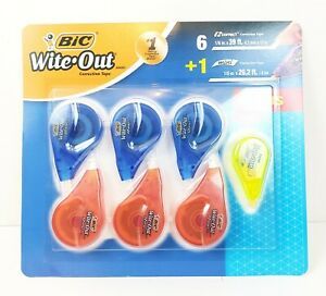 BIC Wite-Out EZcorrect Correction Tape - 6 pack - with a bonus mini white out