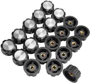 33x15mm A04 Silver Potentiometer Volume Control Rotary Knobs 6mm Shaft Hole 20PC