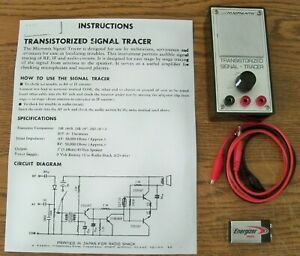 WORKING MICRONTA SIGNAL TRACER TEST LEADS, BATTERY &amp; INSTRUCTIONS FREE SHIPPING