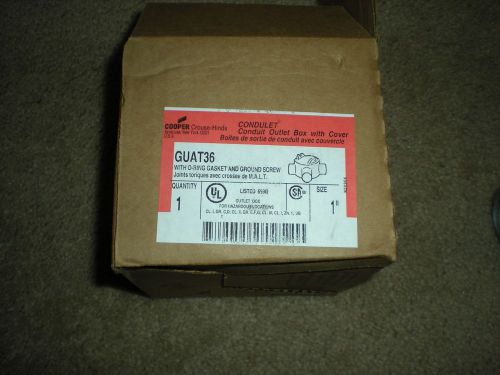 NEW Crouse-Hinds GUAX36 1 in. Conduit Outlet Box w/Cover, 3 in. Cover Opening