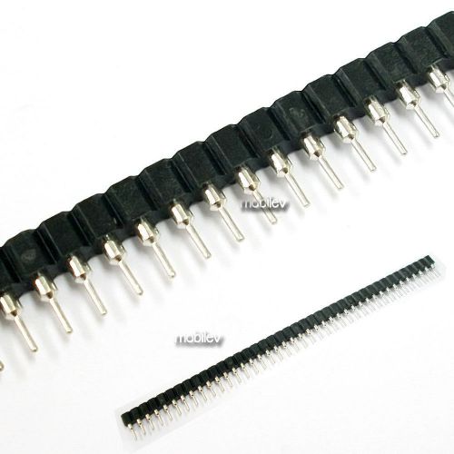 15 x female black 40 pcb single row round pin 2.54mm pitch spacing header strip for sale