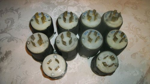Lot of 11 hubbell nema 20a 250v 30 4 prong male plugs for sale