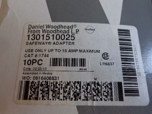 (10) NEW DANIEL WOODHEAD 1301510025 SAFEWAY ADAPTERS