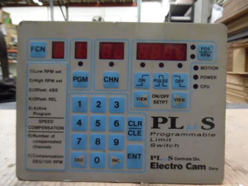 PLUS CONTROLS/ ELECTRO CAM PS-4011-10-P16-G PROGRAMMABLE LIMIT SWITCH, USED