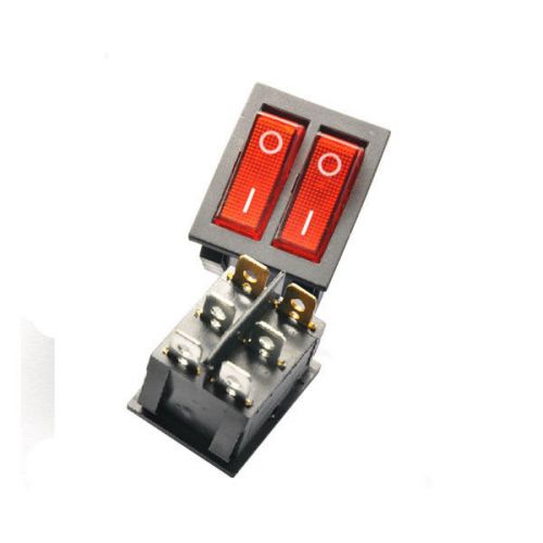 10x rocker switch 2 row lamp light panel snap in 15a/250v 20a/125v 6 pin red for sale
