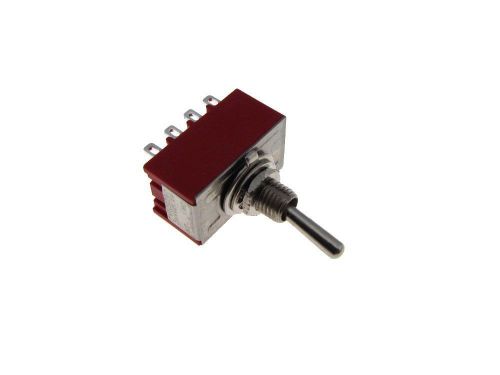 12-Pin 4PDT Toggle Switch - Red - Panel Mount Type  ON-OFF-ON