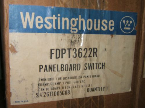 WESTINGHOUSE PANELBOARD SWITCH TWIN UNIT CAT# FDPT3622R 60A 3P 600V