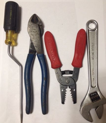 Klein tools lot rotary screwdrvr, cutters d2000-48, strippers 11049,wrench 500-8 for sale