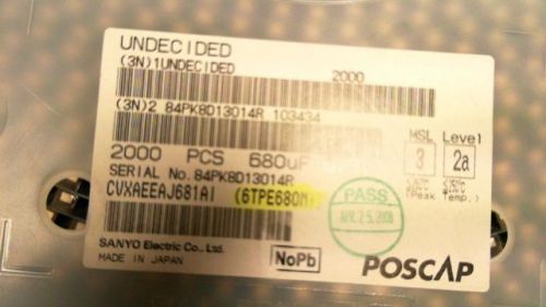10-pcs capacitor 68pf 20% p.o.s.c.a.p. low esr 6tpe680mi 6tpe680 for sale